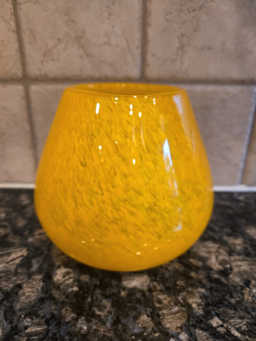 Crate&Barrel Bright Orange Handblown Art Glass Vase